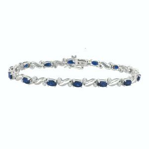 5.37 Carat Diamond and Sapphire Bracelet